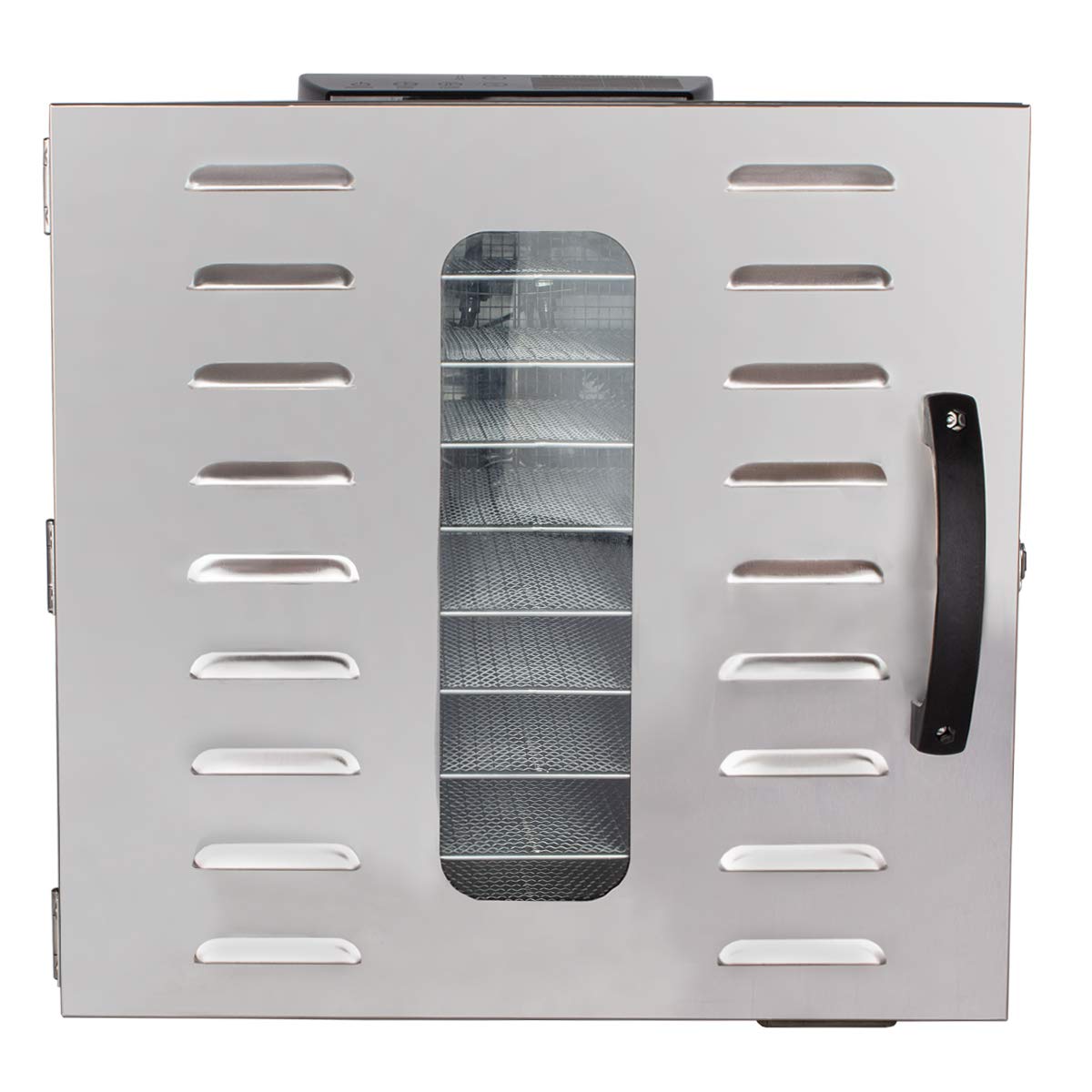 Beeketal 'BDA-15' Dörrautomat aus Edelstahl mit 10 Etagen, Zeitschaltuhr (max. 24h), einstellbarer Temperatur (30-90 °C) und LED Bedienfeld - Profi Gastro Dörrgerät inkl. 10 Einlegegitter